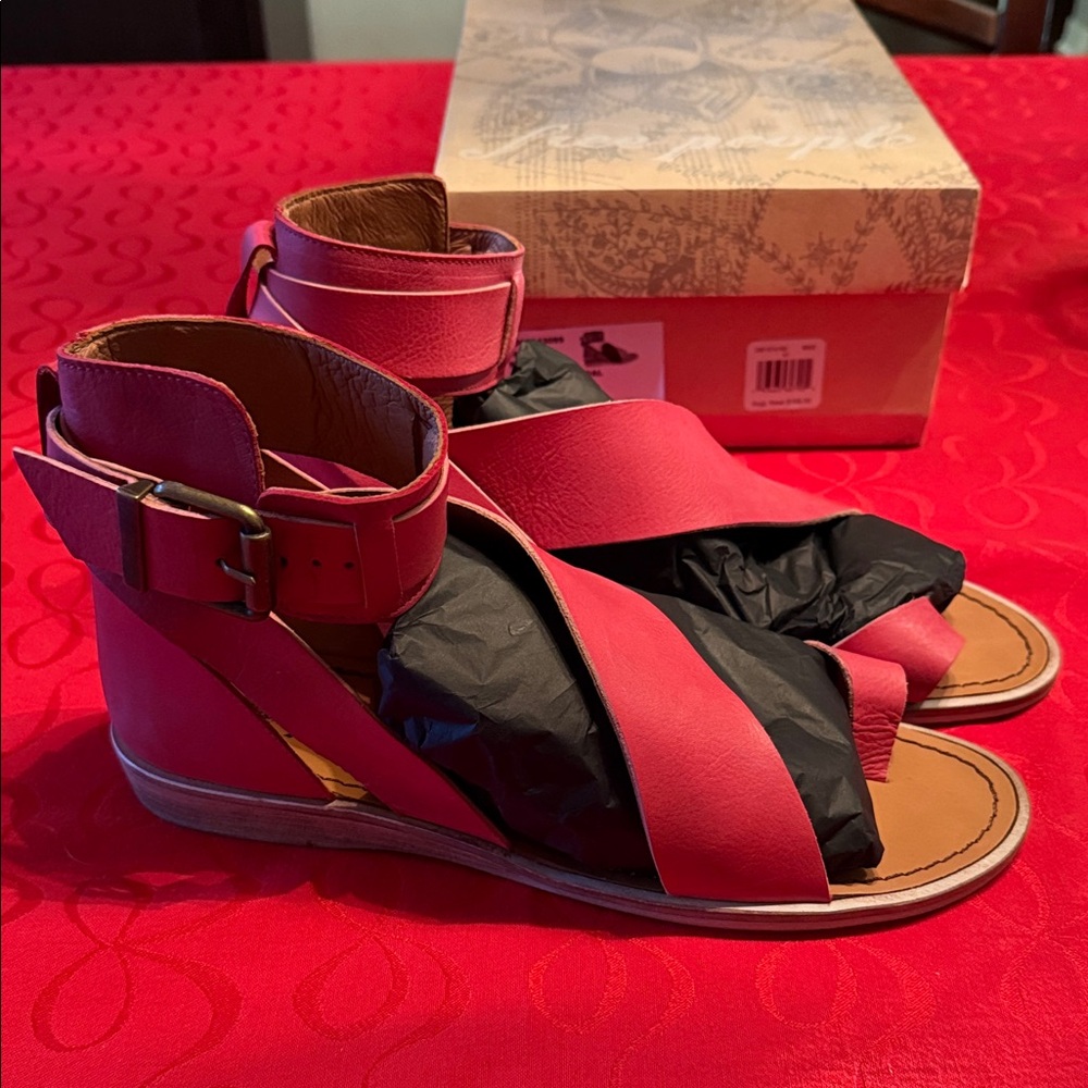 Free People Strappy Red Sandals